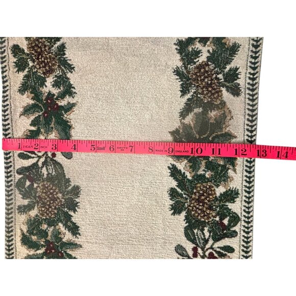 VTG St. Nicholas Square Holiday Table Runner 72" Long Tapestry Cotton Blend Chri - Picture 11 of 11